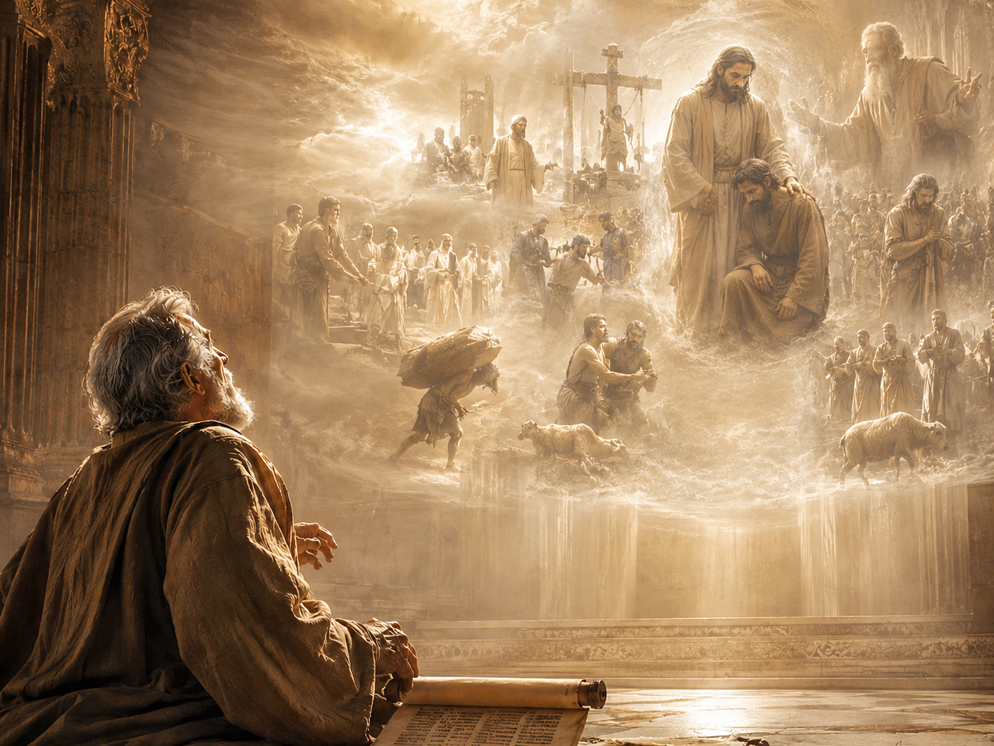 Mary Magdalene and Jesus outside the tomb