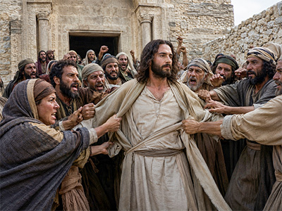 Jesus cast from the synagogue in Nazareth